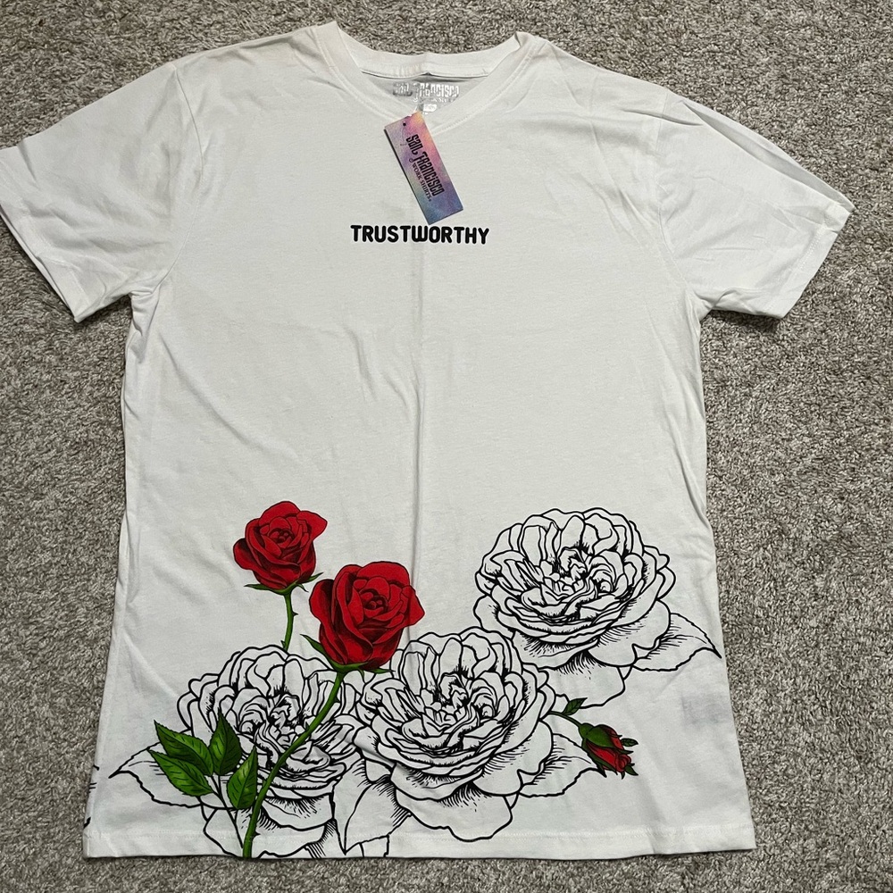 White San Francisco Workshirts Graphic Floral Tee
